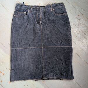 Isaac Mizrahi Suede Leather Mini Skirt